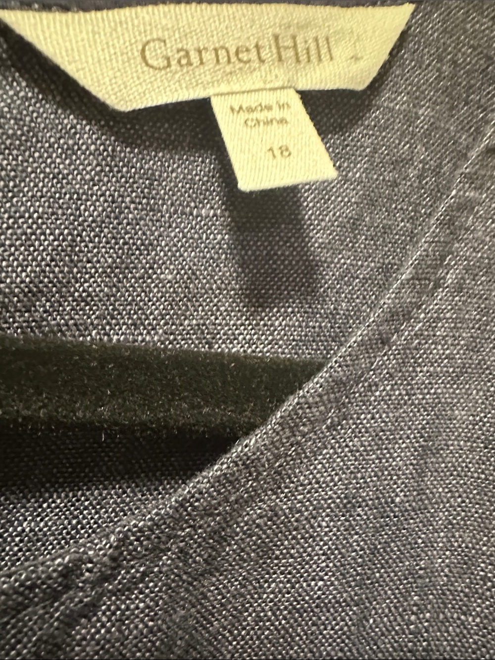 Garnet Hill 100% Linen Navy Sleeveless Denim Shift Dress - Picture 3 of 3